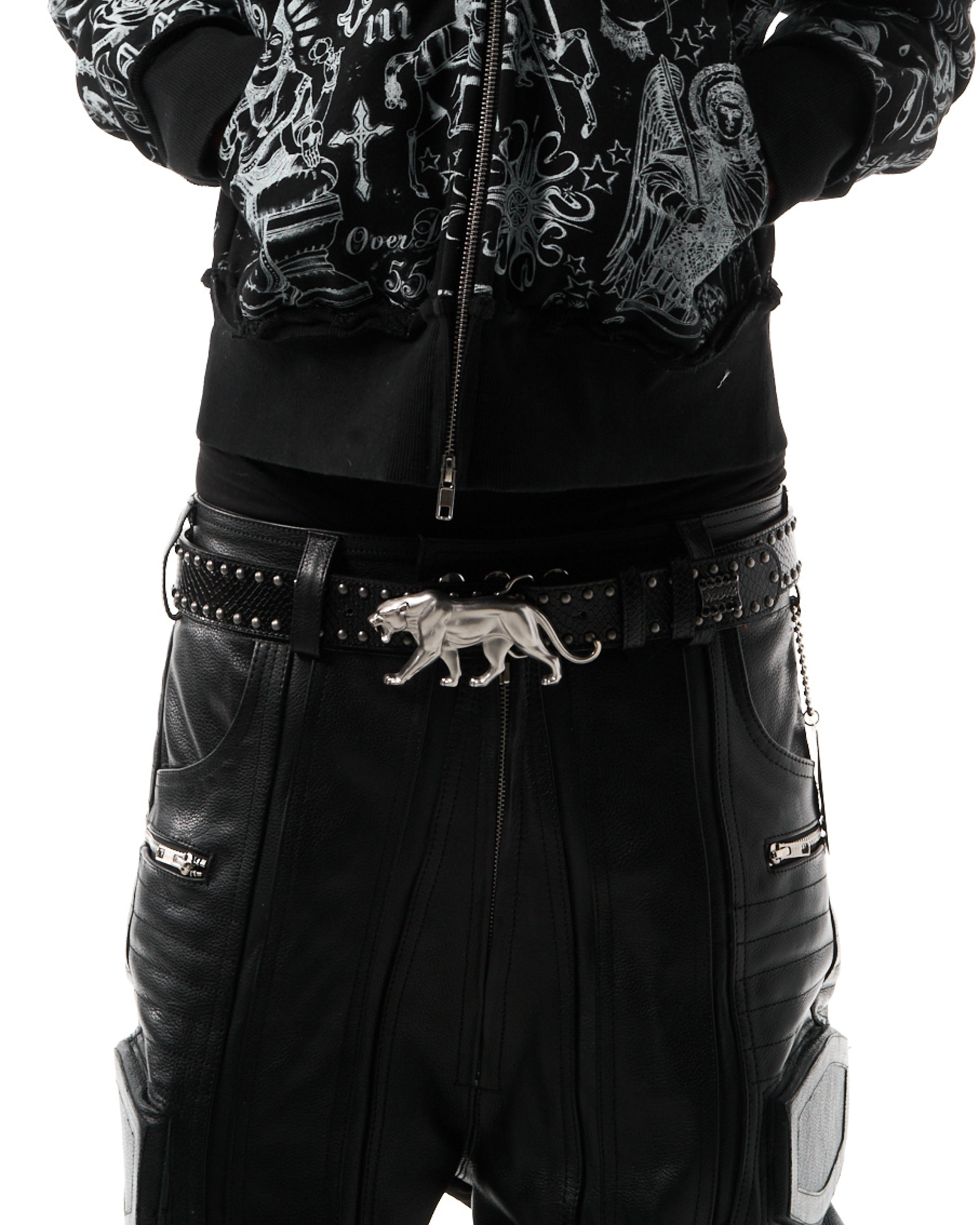 "PANTHER" BELT - OBSIDIAN SNAKESKIN